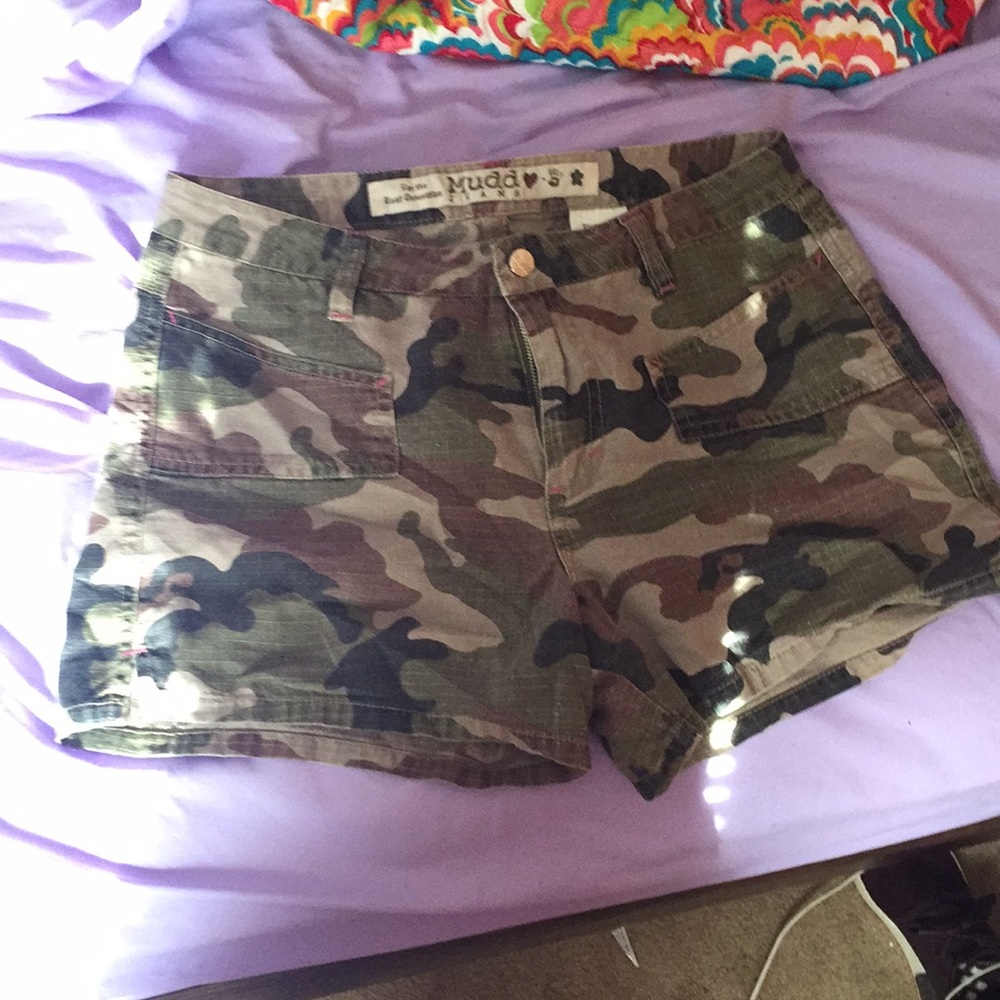 Camo jean shorts